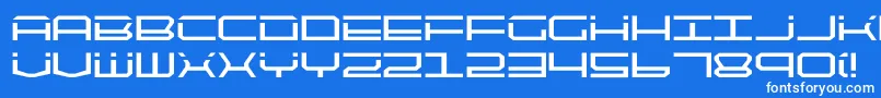 Czcionka Qtech – białe czcionki na niebieskim tle