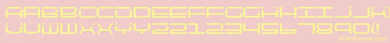 Qtech-Schriftart – Gelbe Schriften auf rosa Hintergrund