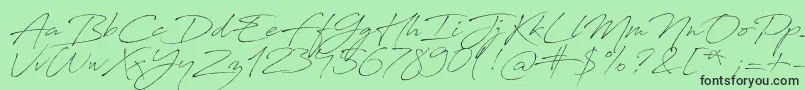 Fonte AntroVectra – fontes pretas em um fundo verde
