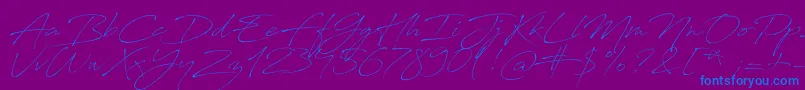 AntroVectra Font – Blue Fonts on Purple Background