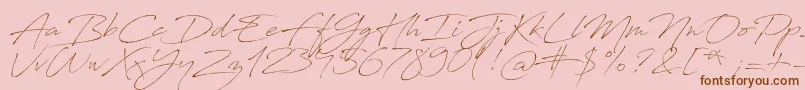 AntroVectra-Schriftart – Braune Schriften auf rosa Hintergrund