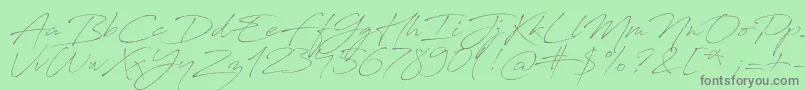 AntroVectra-Schriftart – Graue Schriften auf grünem Hintergrund