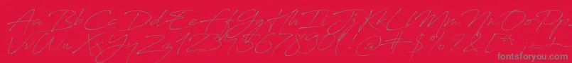 フォントAntroVectra – 赤い背景に灰色の文字