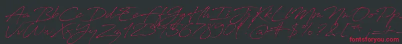 フォントAntroVectra – 黒い背景に赤い文字