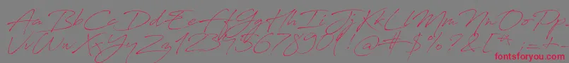 AntroVectra Font – Red Fonts on Gray Background