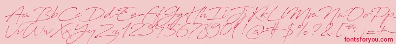 AntroVectra-Schriftart – Rote Schriften auf rosa Hintergrund