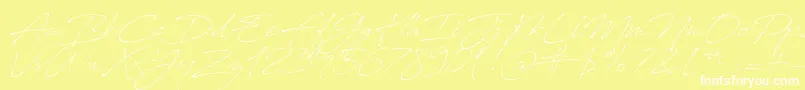Шрифт AntroVectra – белые шрифты на жёлтом фоне