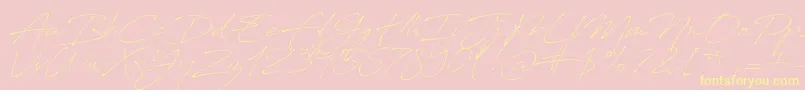 AntroVectra-Schriftart – Gelbe Schriften auf rosa Hintergrund