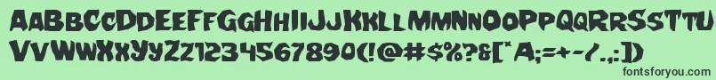 Nightchildeexpand Font – Black Fonts on Green Background