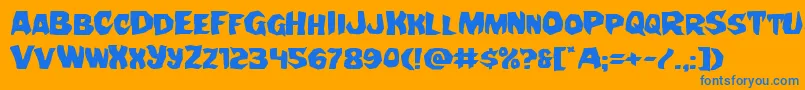 Nightchildeexpand Font – Blue Fonts on Orange Background