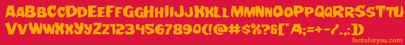 Nightchildeexpand Font – Orange Fonts on Red Background