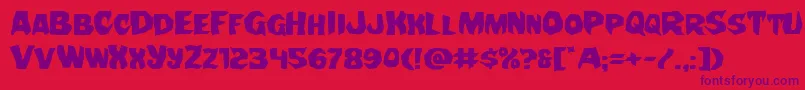 Nightchildeexpand Font – Purple Fonts on Red Background