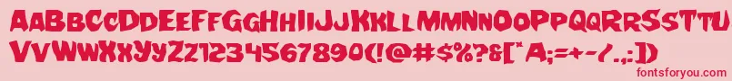 Nightchildeexpand Font – Red Fonts on Pink Background
