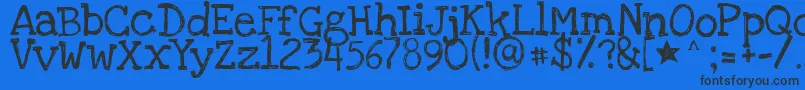 Loveyalikeasister-fontti – mustat fontit sinisellä taustalla