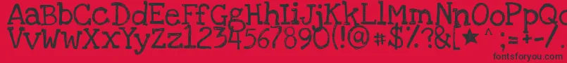 Loveyalikeasister Font – Black Fonts on Red Background