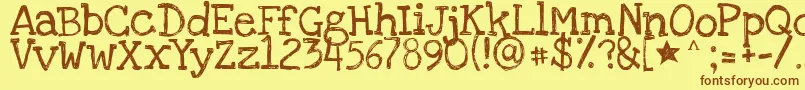 Loveyalikeasister Font – Brown Fonts on Yellow Background