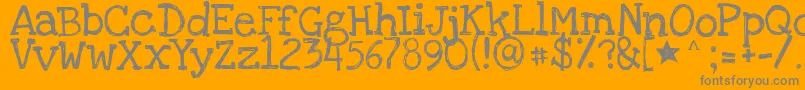 Loveyalikeasister-Schriftart – Graue Schriften auf orangefarbenem Hintergrund