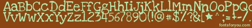 Loveyalikeasister Font – Green Fonts on Brown Background