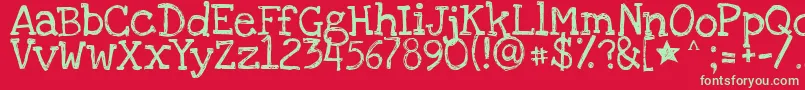 Loveyalikeasister Font – Green Fonts on Red Background