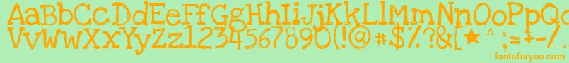 Loveyalikeasister Font – Orange Fonts on Green Background