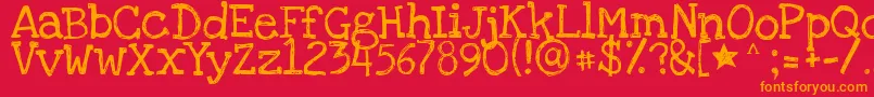 Loveyalikeasister Font – Orange Fonts on Red Background