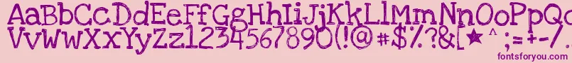 Loveyalikeasister Font – Purple Fonts on Pink Background