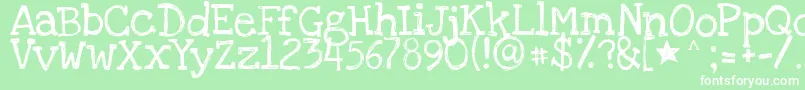 Loveyalikeasister Font – White Fonts on Green Background