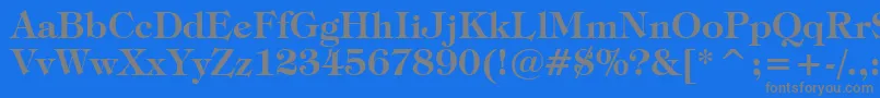 TiffanyDemiBt-Schriftart – Graue Schriften auf blauem Hintergrund