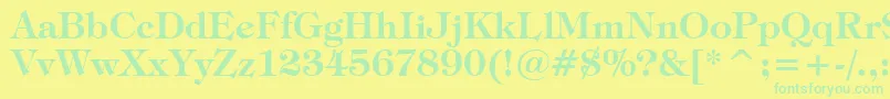 TiffanyDemiBt-Schriftart – Grüne Schriften auf gelbem Hintergrund