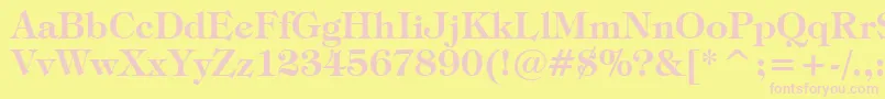 TiffanyDemiBt-Schriftart – Rosa Schriften auf gelbem Hintergrund