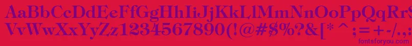 TiffanyDemiBt Font – Purple Fonts on Red Background