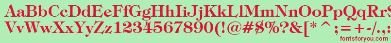 TiffanyDemiBt Font – Red Fonts on Green Background