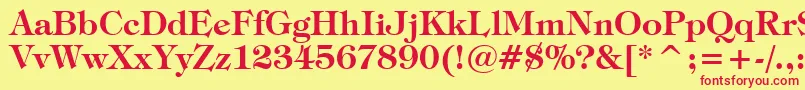 TiffanyDemiBt Font – Red Fonts on Yellow Background