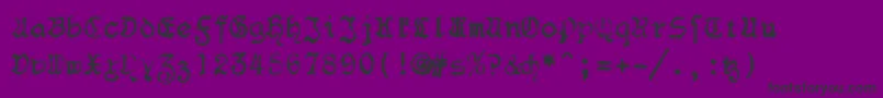 F25Blacklettertypewriter-fontti – mustat fontit violetilla taustalla