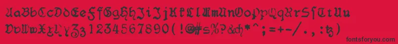 F25Blacklettertypewriter Font – Black Fonts on Red Background