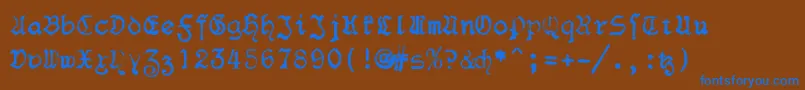 Шрифт F25Blacklettertypewriter – синие шрифты на коричневом фоне