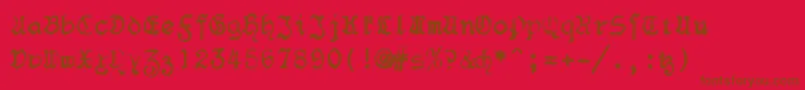 F25Blacklettertypewriter Font – Brown Fonts on Red Background