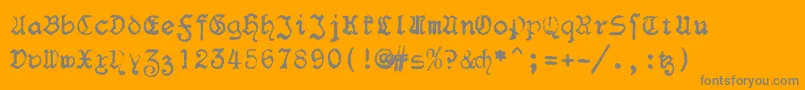 Saiba mais sobre a fonte F25Blacklettertypewriter Fonte F25Blacklettertypewriter – fontes cinzas em um fundo laranja
