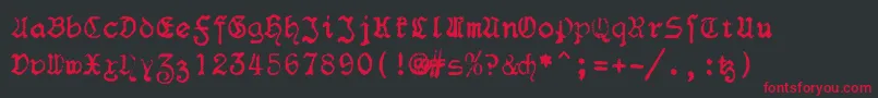 F25Blacklettertypewriter Font – Red Fonts on Black Background