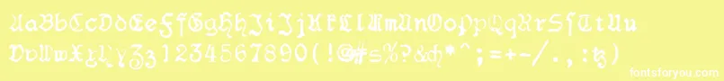 F25Blacklettertypewriter Font – White Fonts on Yellow Background