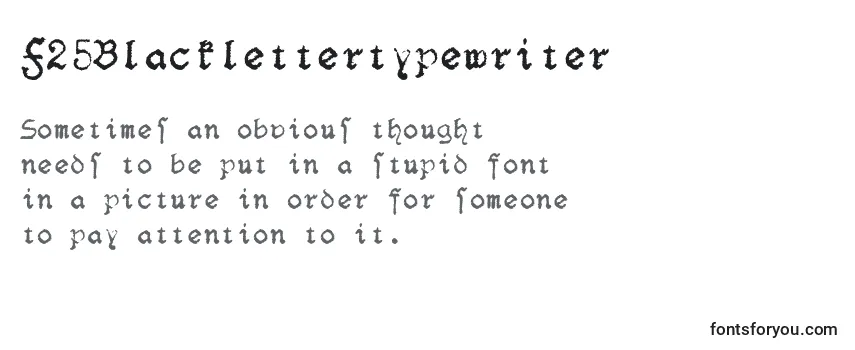 Schriftart F25Blacklettertypewriter (102991)
