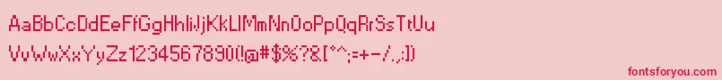 フォントSevastopolInterface – ピンクの背景に赤い文字