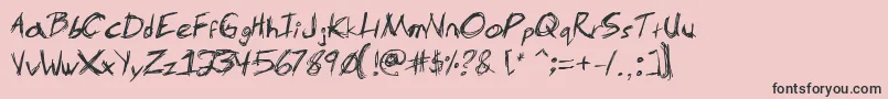 フォントMsScratch – ピンクの背景に黒い文字