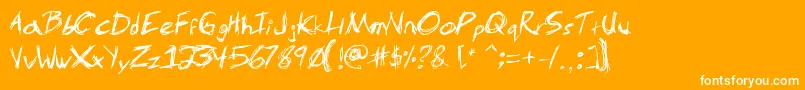 MsScratch Font – White Fonts on Orange Background