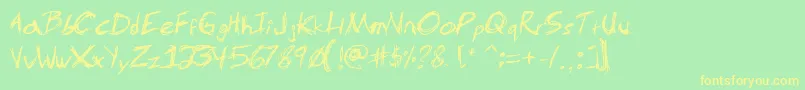 MsScratch Font – Yellow Fonts on Green Background