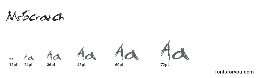 MsScratch Font Sizes