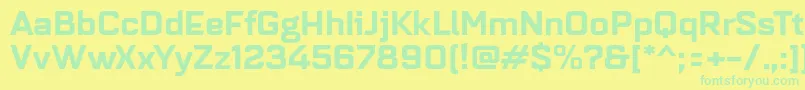 フォントQuarcaextbold – 黄色い背景に緑の文字