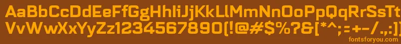 Quarcaextbold-Schriftart – Orangefarbene Schriften auf braunem Hintergrund