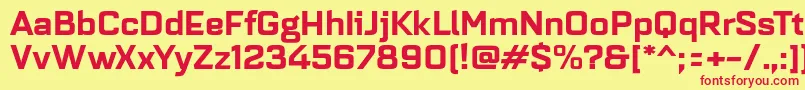 Quarcaextbold Font – Red Fonts on Yellow Background