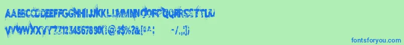 ILoveDisasterDemo Font – Blue Fonts on Green Background